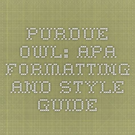 Today, this format is used by individuals not only in the psychology field. Purdue OWL: APA Formatting and Style Guide - How to ...