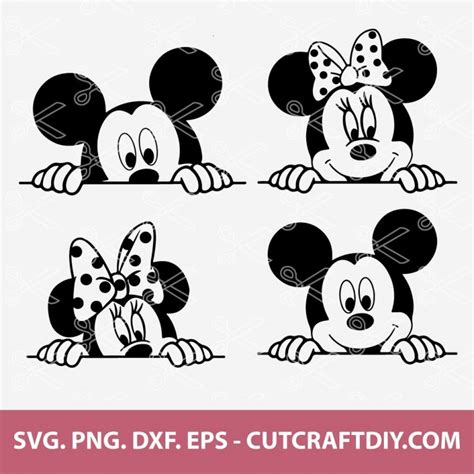 Mickey And Minnie Peeking Svg Mickey Mouse Peeking SVG Minnie Mouse