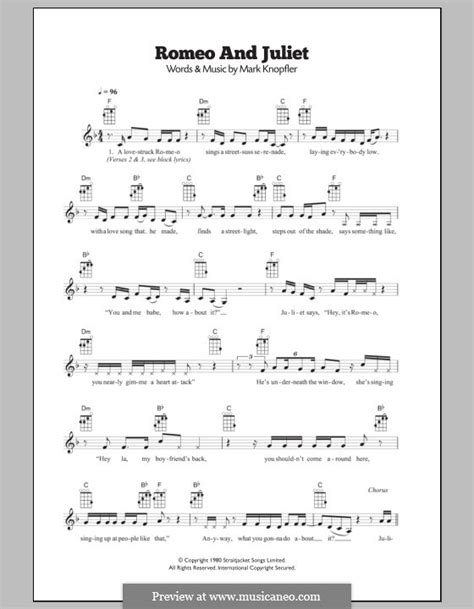 Romeo chords and romeo guitar with easy instructions and chord chart. Romeo and Juliet (Dire Straits) by M. Knopfler - sheet ...
