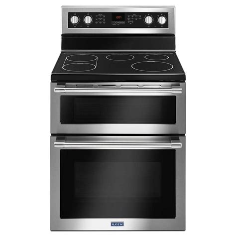 Maytag 67 Cu Ft Double Oven Electric Range With Convection Oven In