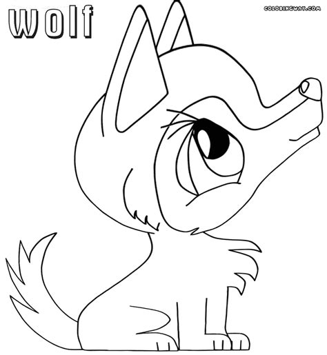 Wolves Coloring Pages : Coloring Pages Little Cute Baby Wolf Howls