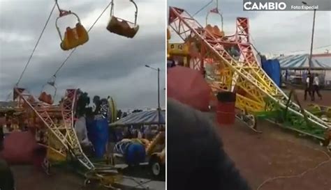 Pánico En La Feria De Ecatepec Torre De Juego Mecánico Se Desploma Video