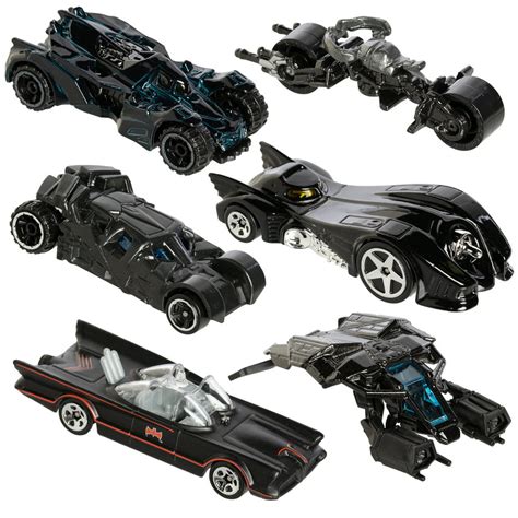 Hot Wheels Cars Set 6 Pack Dc Comics Batman Batmobile Die Cast Cars