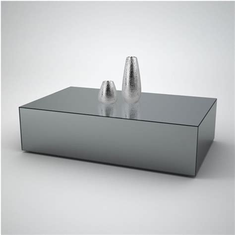 This coffee table will add a contemporary touch to any room in your home. Palo Rectangular Mirrored Wooden Coffee Table In Grey ...