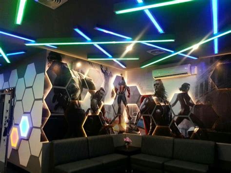 Lobby Karaoke Gaming Lounge Gaming Room Setup Ceiling Design Modern