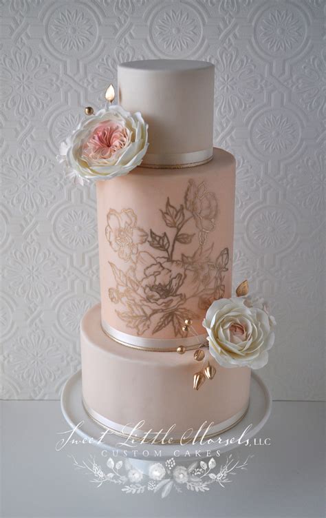 When paired with blush, it will make your wedding more romantic. Blush Pink And Gold Wedding Cake - CakeCentral.com