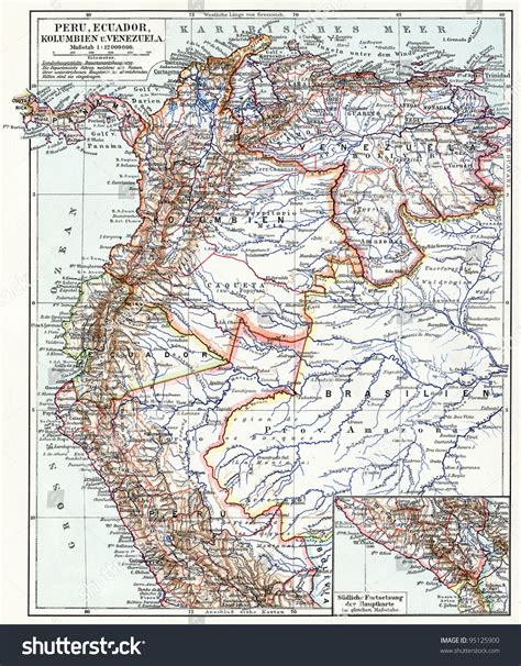 Our host pointed out on a map which road we should follow and which one. Map Peru Ecuador Colombia Venezuela Publication Stock ...