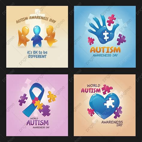 Gambar Poster Hari Kesadaran Dunia Autisme Dengan Potongan Puzzle