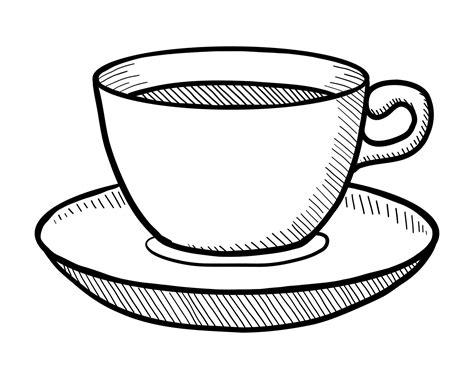 Vector Cup With Tea Or Coffee Isolated On A White Background Doodle