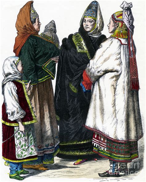 Traditional Russian Costume C1850 By Print Collector