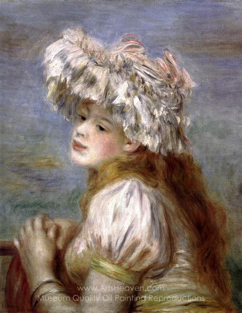 Pierre Auguste Renoir Young Girl In A Lace Hat Painting Reproductions