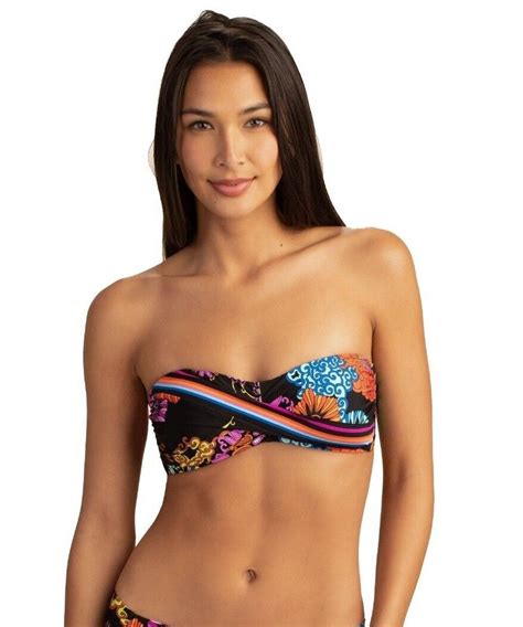 Nwt Trina Turk Womens Electric Reef Bandeau Top And Bikini Bottom Set Ebay