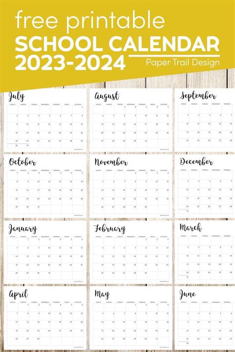 2023 2024 Printable School Calendar Artofit