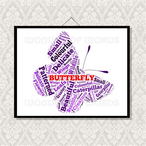 Butterfly Word Cloud Word Art Unique Ts Wonder Of Words