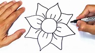 How to draw a Flower Step by Step | Easy drawings - YouTube