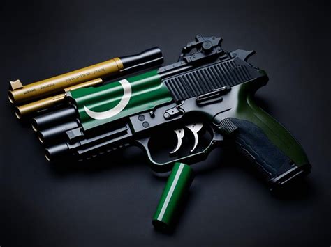 Premium Ai Image Pakistani Flag Gun