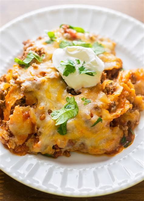 Beef Enchilada Casserole Recipe Thrift And Spice