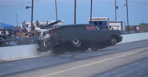 Watch Chevy Wagon Hits Wall And Flips Over In Scary Crash Driver Ok