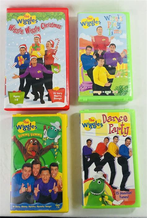 The Wiggles Vhs Lot Of 4 Wiggly Play Time Yummy Yummy Dance Party