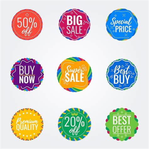 Premium Vector Vector Sale Colorful Badges