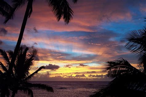 Sunset Beach Tropical Hawaiian 1944569 Hd Wallpaper And Backgrounds