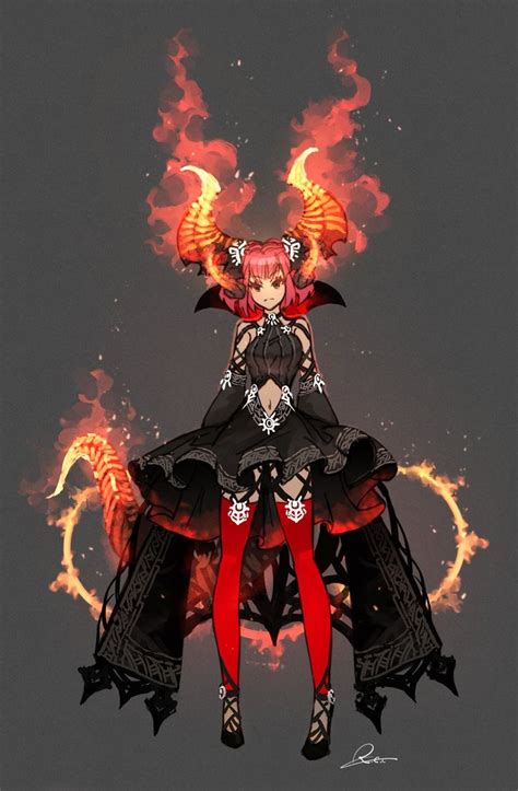 An Anime Character With Red Hair And Black Clothes Sitting On Top Of A