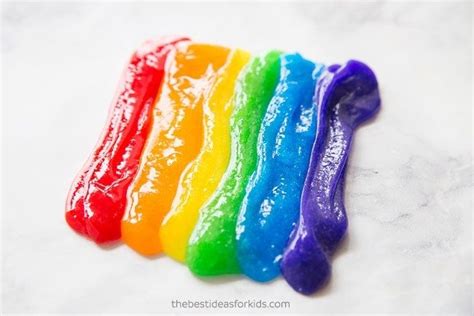 Diy Rainbow Slime Recipe Rainbow Slime Diy Rainbow Easy Crafts For Kids