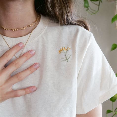 Hand Embroidered Dandelion T Shirt — Bestdressed Diy Embroidery Shirt