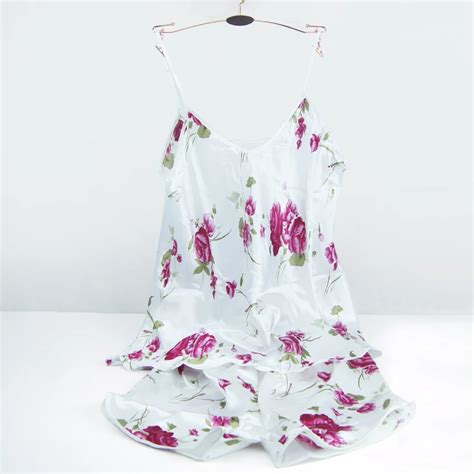 2017 Women Sexy Lingerie Hot Strap Silk Lace Flower Pyjamas Sleepwear