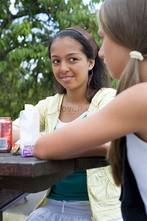 Teenage Girl At Picnic Table Picture And Hd Photos Free Download On