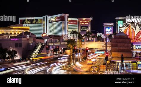 Stunning 4k Time Lapse Of The Las Vegas Strip At Night Stock Video