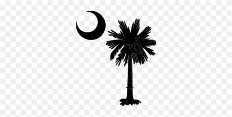 Sc Palmetto Tree Blue Right Side Moon Png Icons South Carolina Flag