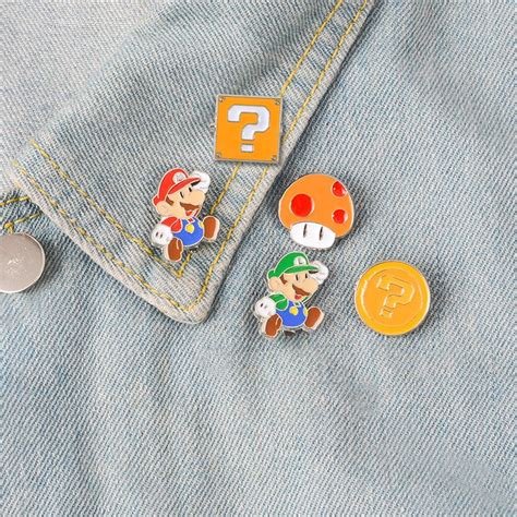 Super Mario Enamel Pins Popular Video Game Lapel Pins Etsy