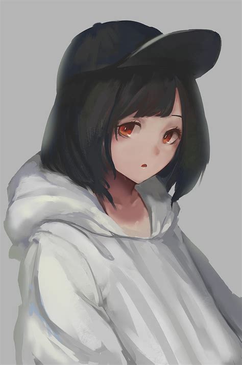 3840x2160px 4k Free Download Girl Cap Sweatshirt Anime Art Hd