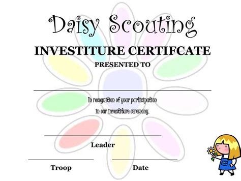 Girl Scout Ceremony Program Template Investiture Ceremony Certificate Daisy Stuff