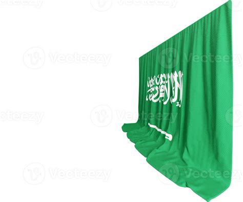 Saudi Arabia Flag Curtain In 3d Rendering Called Flag Of Saudi Arabia