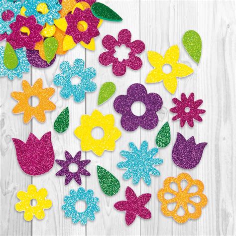 Flower Glitter Foam Stickers Bakerross Idee