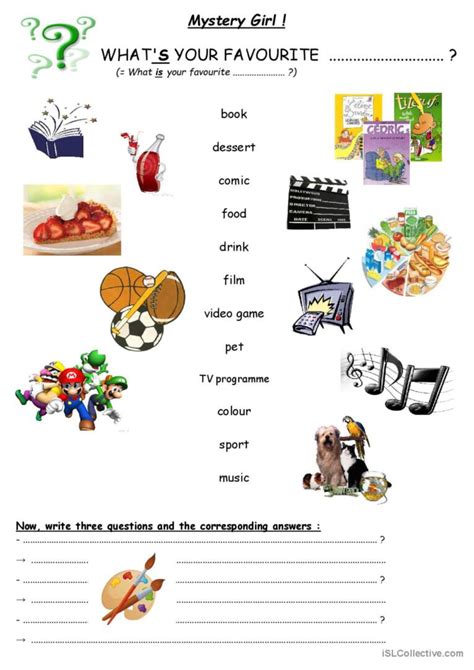 Whats Your Favourite English Esl Worksheets Pdf And Doc