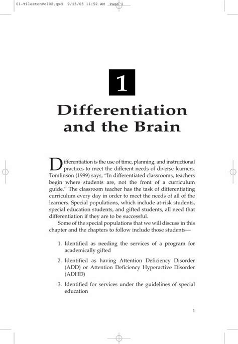 Pdf Differentiation And The Brain Us Corwin Differentiation