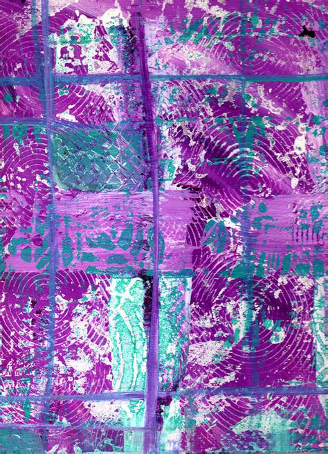 Abstract In Purple And Teal Print By Wayne Potrafka