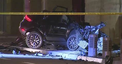Man Killed In Downtown La Crash That Left Porsche Unrecognizable Cbs