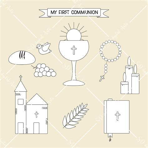 Communion Clipart Communion Elements Communion Set Png Etsy