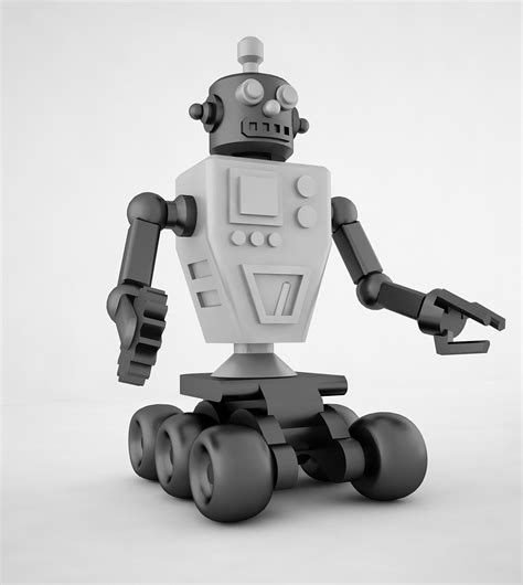Game Ready Retro Robot 3d Low Poly Model Cgtrader
