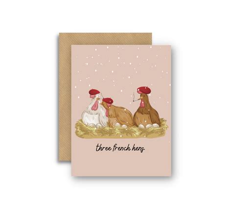 Three French Hens Christmas Card — Imperfect Inspiration