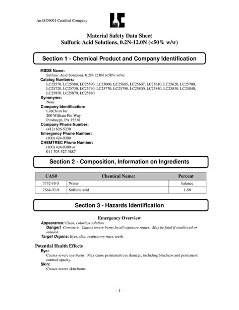 Pdf Material Safety Data Sheet Hydrochloric Acid Msds 57 Off