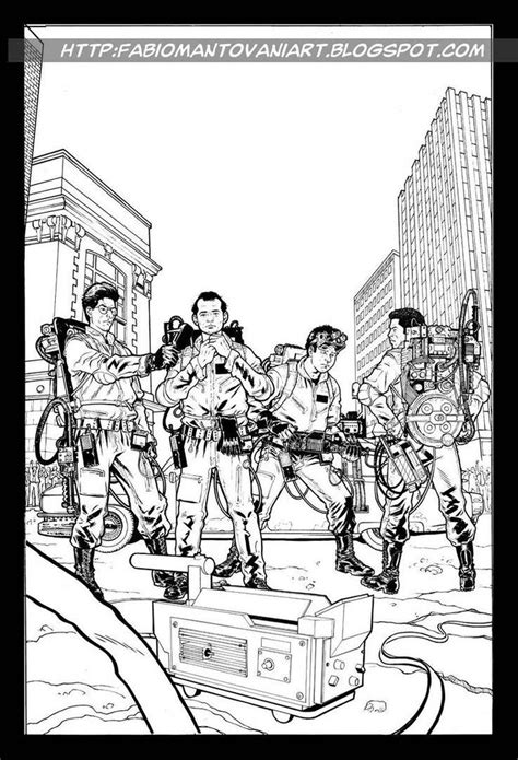ghostbusters bw by fabiomantovani | Super coloring pages, Geek art
