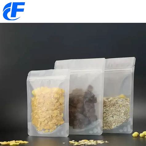 Clear Ziplock Stand Up Pouch Packaging Bag For Food Nuts Dried Fruit