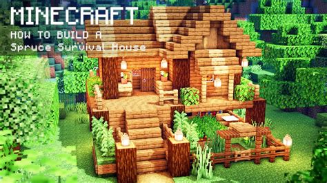 Minecraft How To Build A Spruce Survival House Youtube