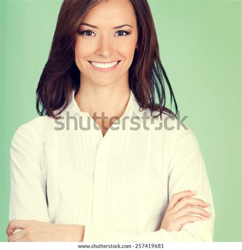 Portrait Happy Smiling Business Woman Crossed Stock Photo 257419681