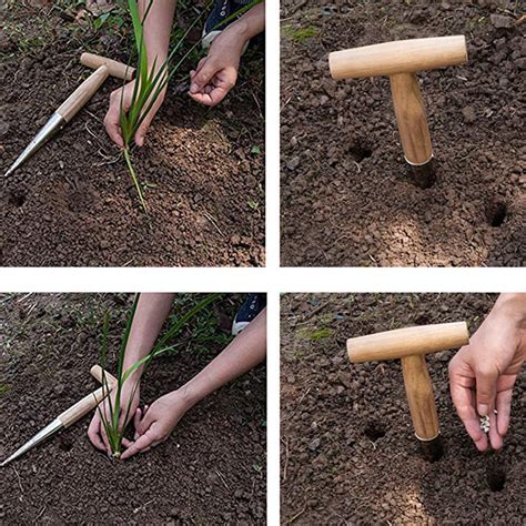 Dalx Garden Hole Punching Tool T Handle Puncher Fertilizing Seedling